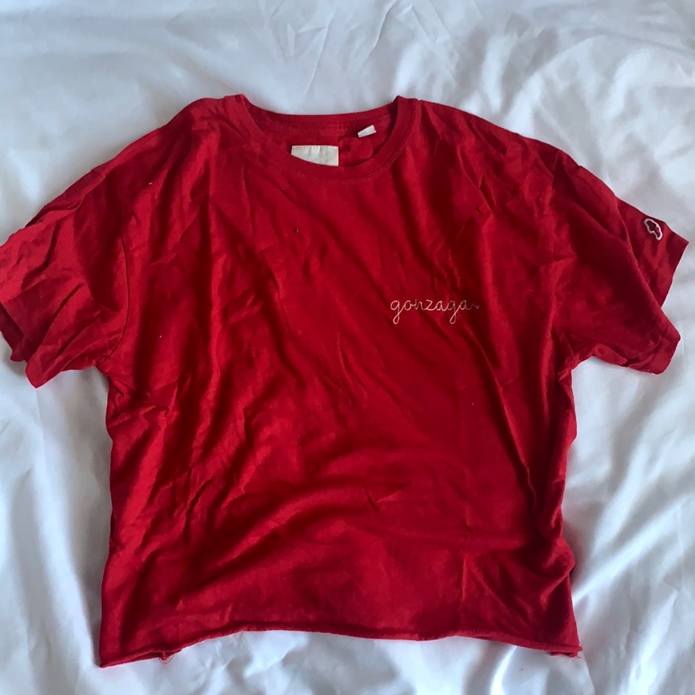 Red Gonzaga crop top t-shirt